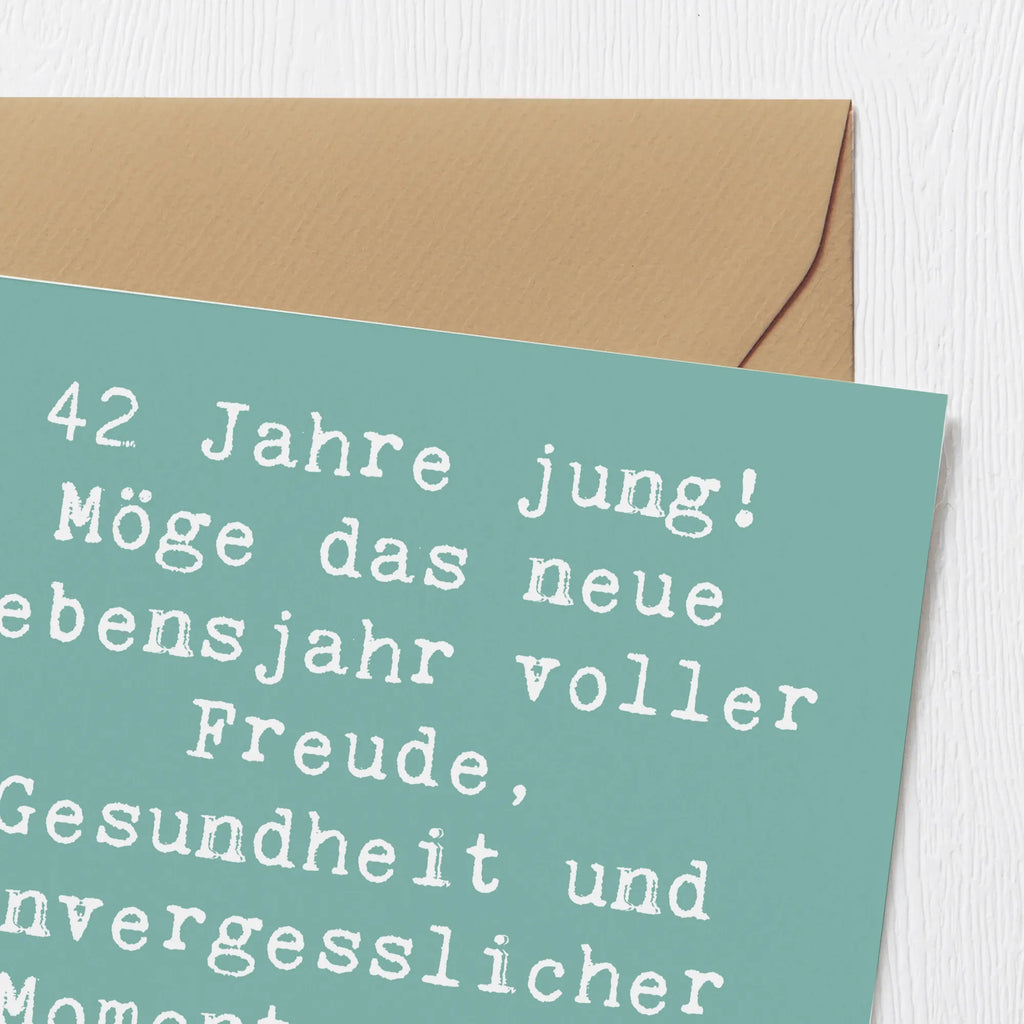 Deluxe Karte Spruch 42. Geburtstag Freude Geburtstagskarte, Klappkarte, Karte, Hochwertige Grußkarte, Hochzeitskarte, Einladungskarte, Glückwunschkarte, Hochwertige Klappkarte, Grußkarte, Geburtstag, Geburtstagsgeschenk, Geschenk