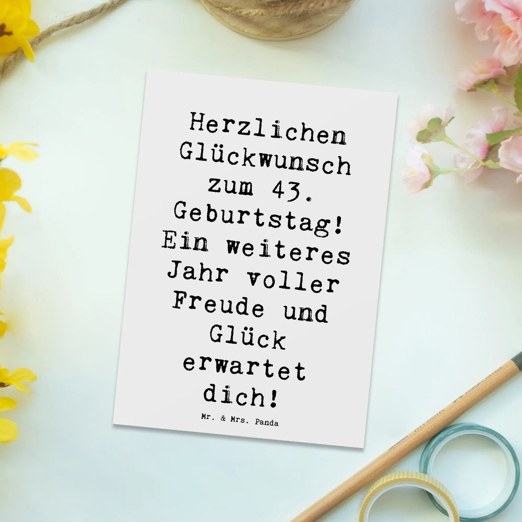 Postkarte Spruch 43. Geburtstag Freude Geburtstagskarte, Einladungskarte, Karte, Postkarte, Dankeskarte, Ansichtskarten, Geschenkkarte, Einladung Geburtstag, Einladung, Einladungskarten Geburtstag, Grußkarte, Ansichtskarte, Geburtstag, Geburtstagsgeschenk, Geschenk