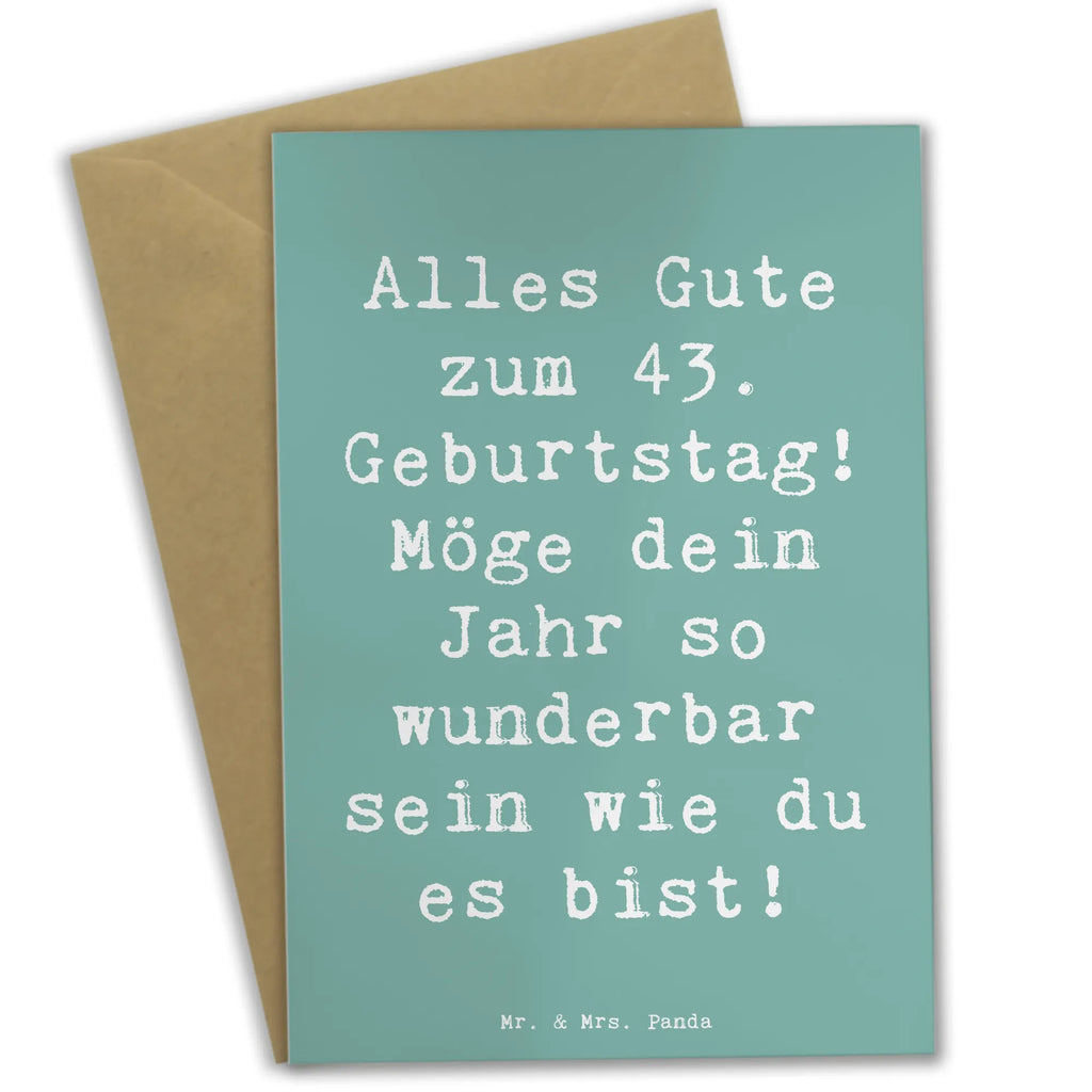 Grußkarte Spruch 43. Geburtstag Einladungskarte, Geburtstagskarte, Klappkarte, Karte, Ansichtskarten, Grußkarte, Hochzeitskarte, Glückwunschkarte, Geburtstag, Geburtstagsgeschenk, Geschenk