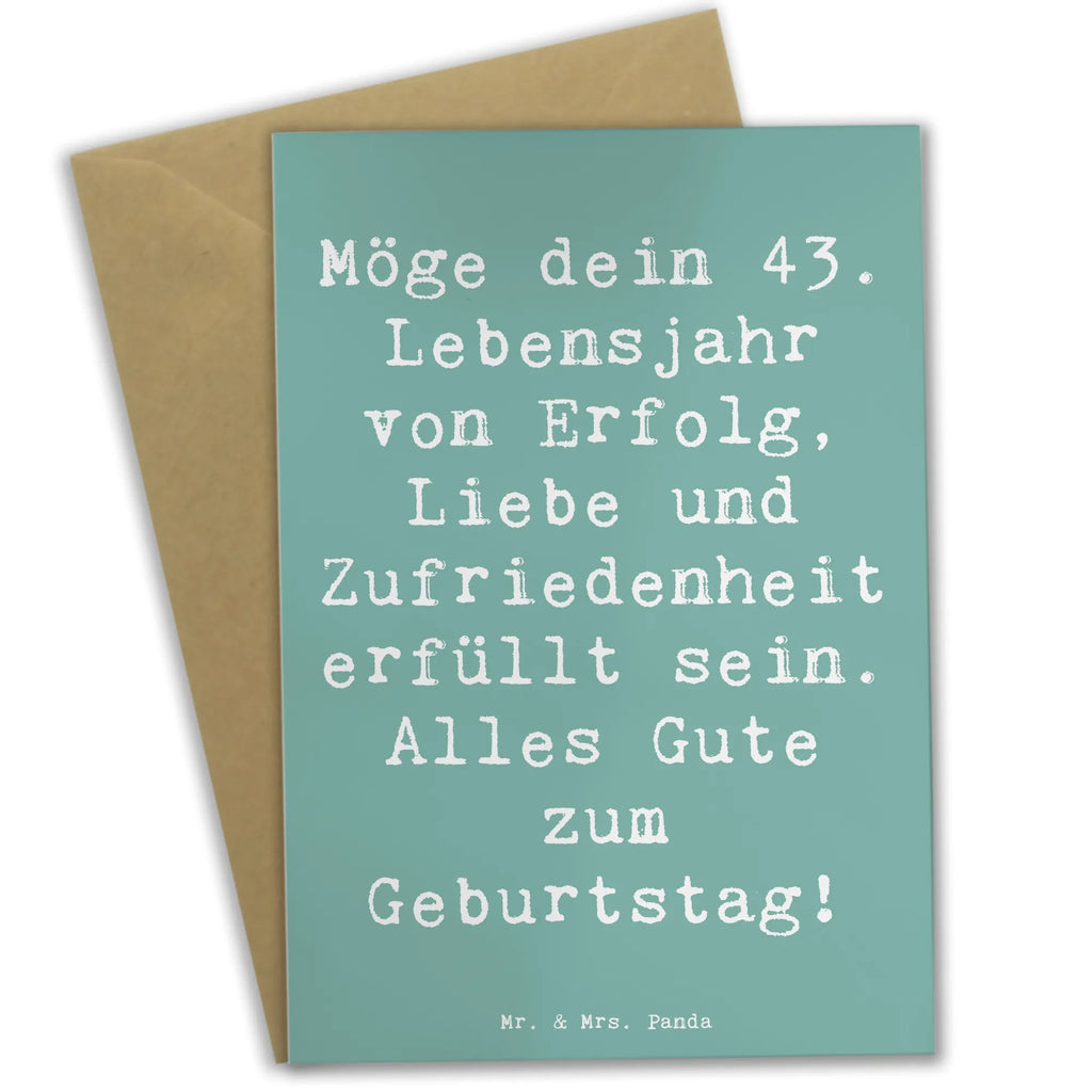 Grußkarte Spruch 43. Geburtstag Glück Einladungskarte, Hochzeitskarte, Karte, Geburtstagskarte, Klappkarte, Grußkarte, Glückwunschkarte, Ansichtskarten, Geburtstag, Geburtstagsgeschenk, Geschenk