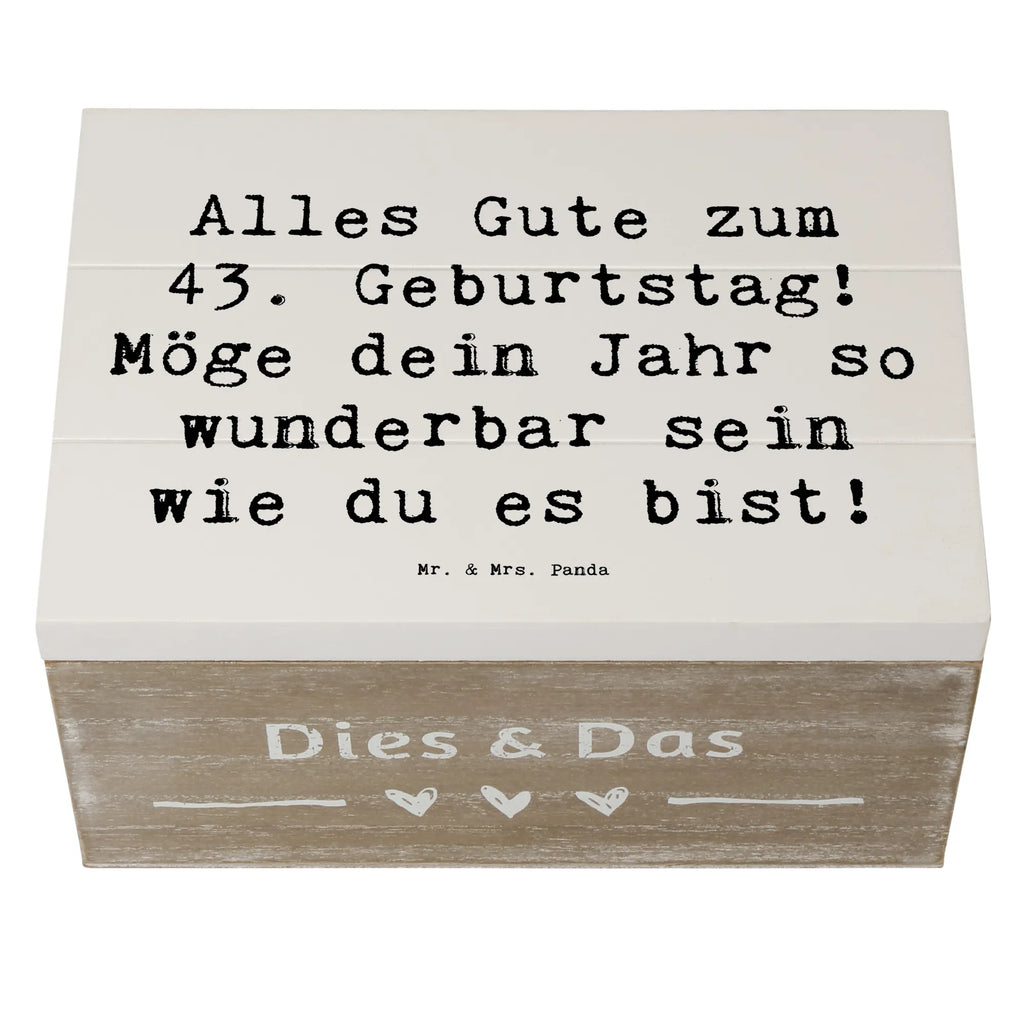 Holzkiste Spruch 43. Geburtstag Schatzkiste, Truhe, Dekokiste, Erinnerungskiste, Aufbewahrungsbox, Holzkiste, Kiste, Geschenkbox, XXL, Schatulle, Geschenkdose, Erinnerungsbox, Geburtstag, Geburtstagsgeschenk, Geschenk