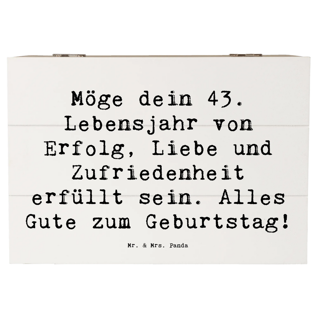 Holzkiste Spruch 43. Geburtstag Glück Erinnerungskiste, Schatulle, Geschenkdose, Truhe, Erinnerungsbox, Dekokiste, Aufbewahrungsbox, Holzkiste, Schatzkiste, Geschenkbox, XXL, Kiste, Geburtstag, Geburtstagsgeschenk, Geschenk