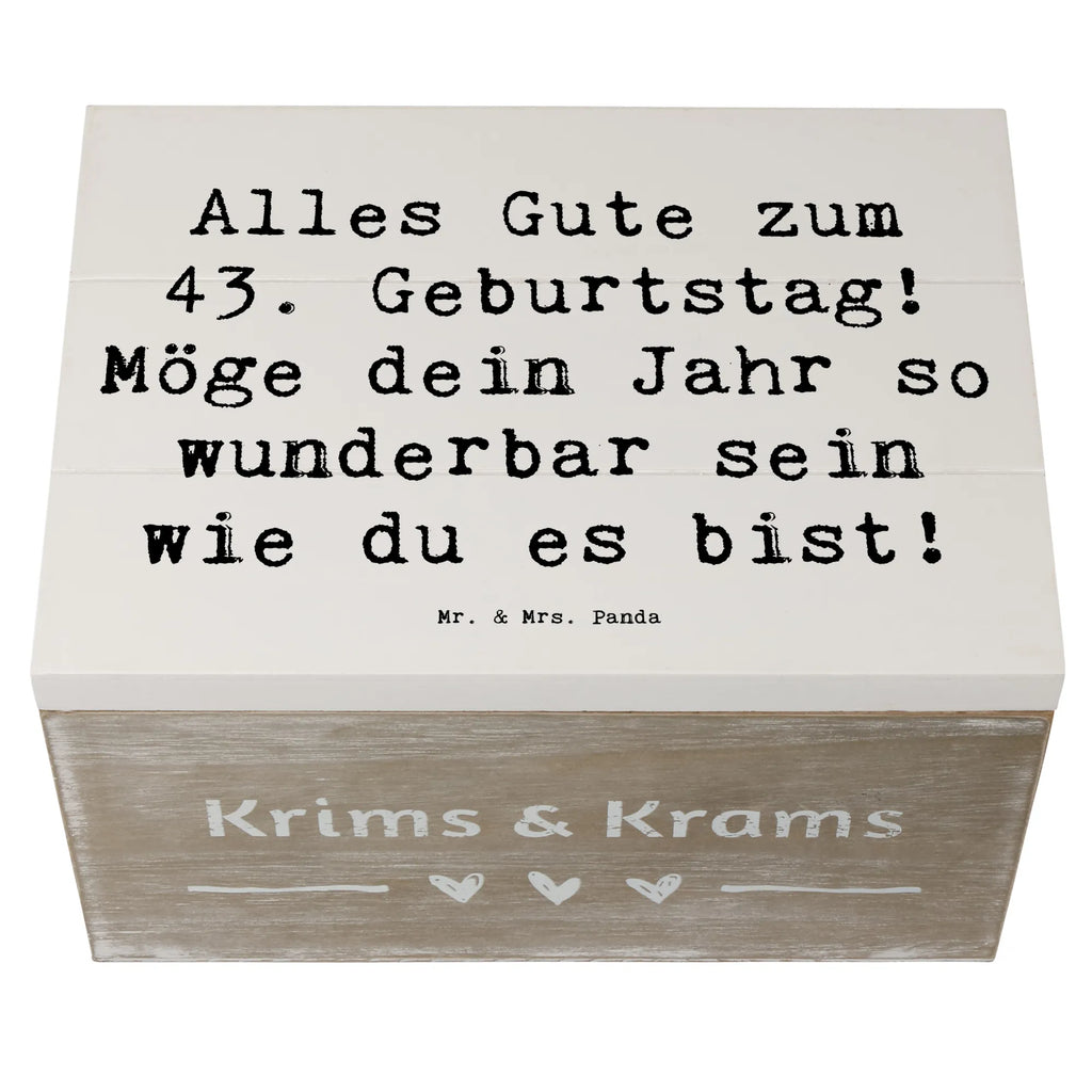 Holzkiste Spruch 43. Geburtstag Schatzkiste, Truhe, Dekokiste, Erinnerungskiste, Aufbewahrungsbox, Holzkiste, Kiste, Geschenkbox, XXL, Schatulle, Geschenkdose, Erinnerungsbox, Geburtstag, Geburtstagsgeschenk, Geschenk