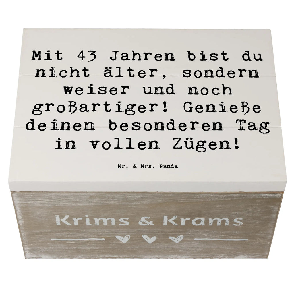 Holzkiste Spruch 43. Geburtstag Weisheit Kiste, Truhe, Aufbewahrungsbox, Geschenkbox, Schatulle, Geschenkdose, Erinnerungsbox, XXL, Holzkiste, Dekokiste, Schatzkiste, Erinnerungskiste, Geburtstag, Geburtstagsgeschenk, Geschenk
