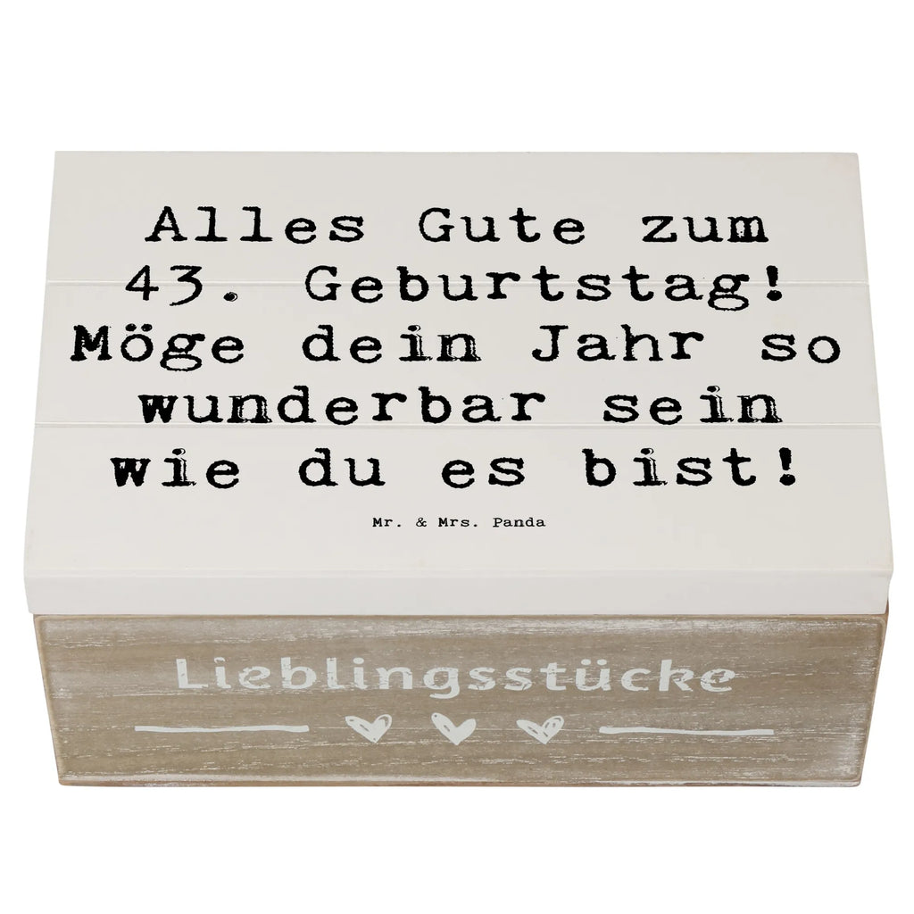 Holzkiste Spruch 43. Geburtstag Schatzkiste, Truhe, Dekokiste, Erinnerungskiste, Aufbewahrungsbox, Holzkiste, Kiste, Geschenkbox, XXL, Schatulle, Geschenkdose, Erinnerungsbox, Geburtstag, Geburtstagsgeschenk, Geschenk