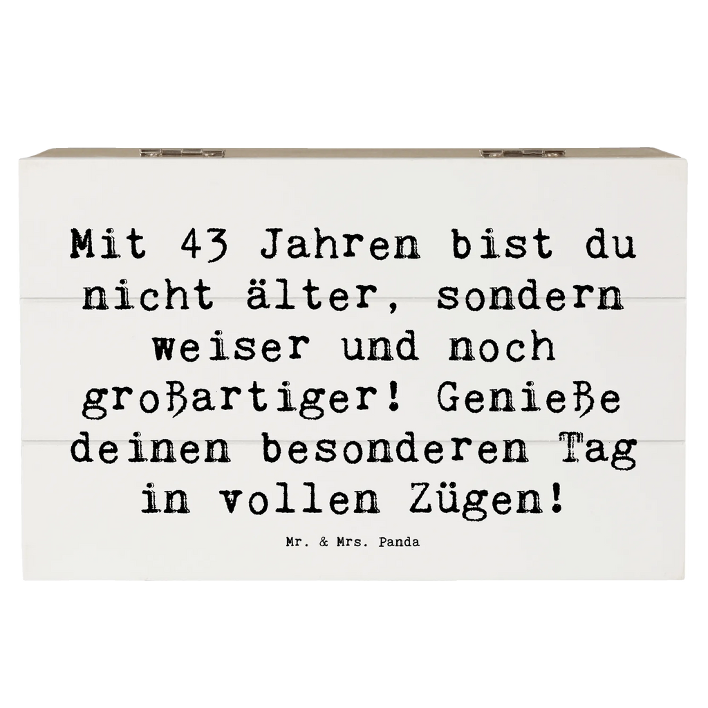 Holzkiste Spruch 43. Geburtstag Weisheit Kiste, Truhe, Aufbewahrungsbox, Geschenkbox, Schatulle, Geschenkdose, Erinnerungsbox, XXL, Holzkiste, Dekokiste, Schatzkiste, Erinnerungskiste, Geburtstag, Geburtstagsgeschenk, Geschenk