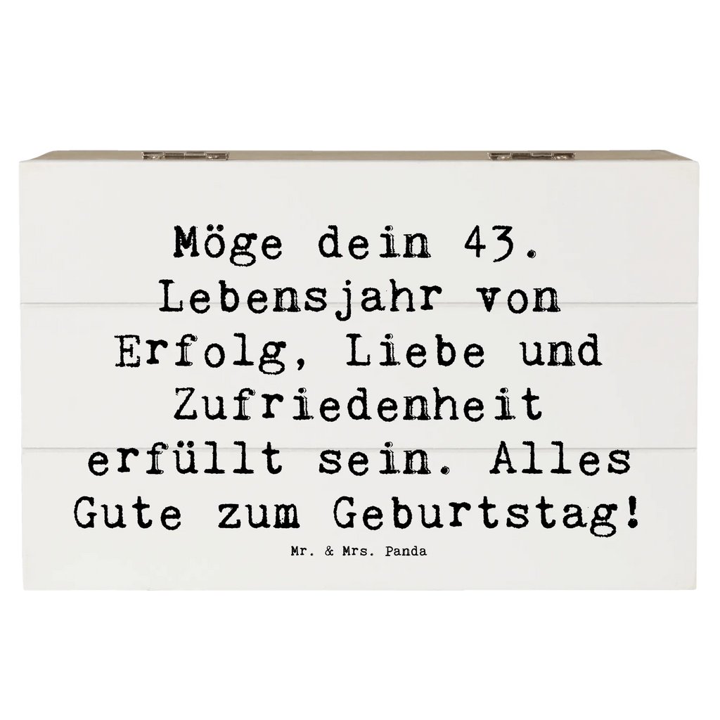 Holzkiste Spruch 43. Geburtstag Glück Erinnerungskiste, Schatulle, Geschenkdose, Truhe, Erinnerungsbox, Dekokiste, Aufbewahrungsbox, Holzkiste, Schatzkiste, Geschenkbox, XXL, Kiste, Geburtstag, Geburtstagsgeschenk, Geschenk