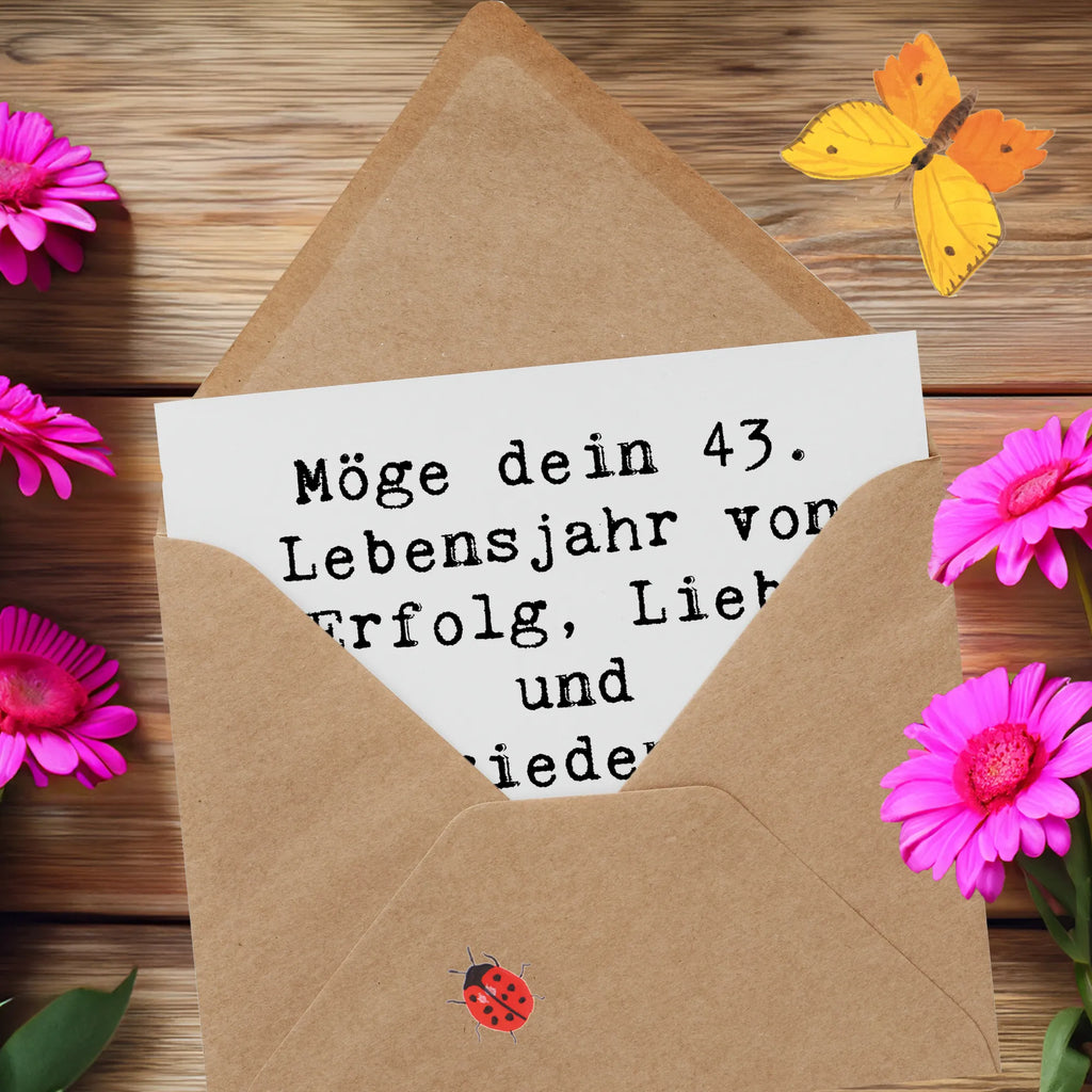 Deluxe Card Saying Möge dein 43. Lebensjahr von Erfolg, Liebe und Zufriedenheit erfüllt sein. Alles Gute zum Geburtstag! Grußkarte, Hochwertige Klappkarte, Einladungskarte, Karte, Klappkarte, Hochwertige Grußkarte, Hochzeitskarte, Geburtstagskarte, Glückwunschkarte, Geburtstag, Geburtstagsgeschenk, Geschenk