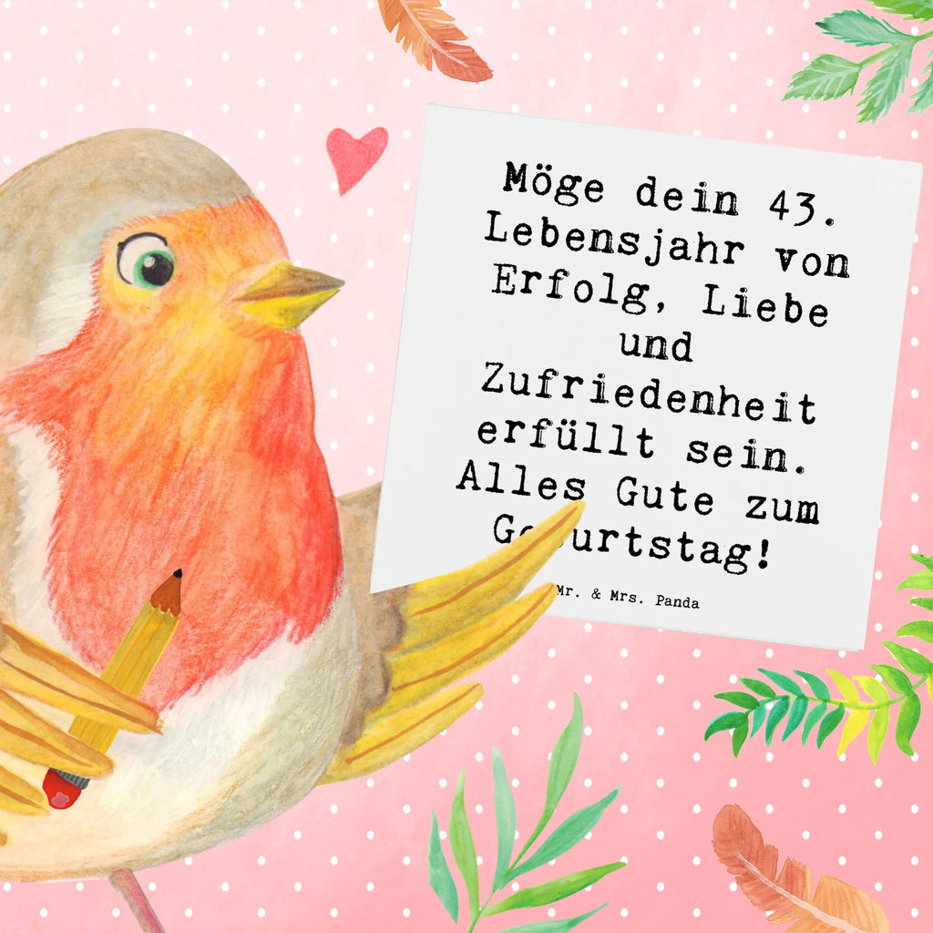 Deluxe Card Saying Möge dein 43. Lebensjahr von Erfolg, Liebe und Zufriedenheit erfüllt sein. Alles Gute zum Geburtstag! Grußkarte, Hochwertige Klappkarte, Einladungskarte, Karte, Klappkarte, Hochwertige Grußkarte, Hochzeitskarte, Geburtstagskarte, Glückwunschkarte, Geburtstag, Geburtstagsgeschenk, Geschenk