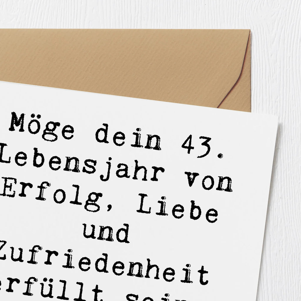 Deluxe Card Saying Möge dein 43. Lebensjahr von Erfolg, Liebe und Zufriedenheit erfüllt sein. Alles Gute zum Geburtstag! Grußkarte, Hochwertige Klappkarte, Einladungskarte, Karte, Klappkarte, Hochwertige Grußkarte, Hochzeitskarte, Geburtstagskarte, Glückwunschkarte, Geburtstag, Geburtstagsgeschenk, Geschenk