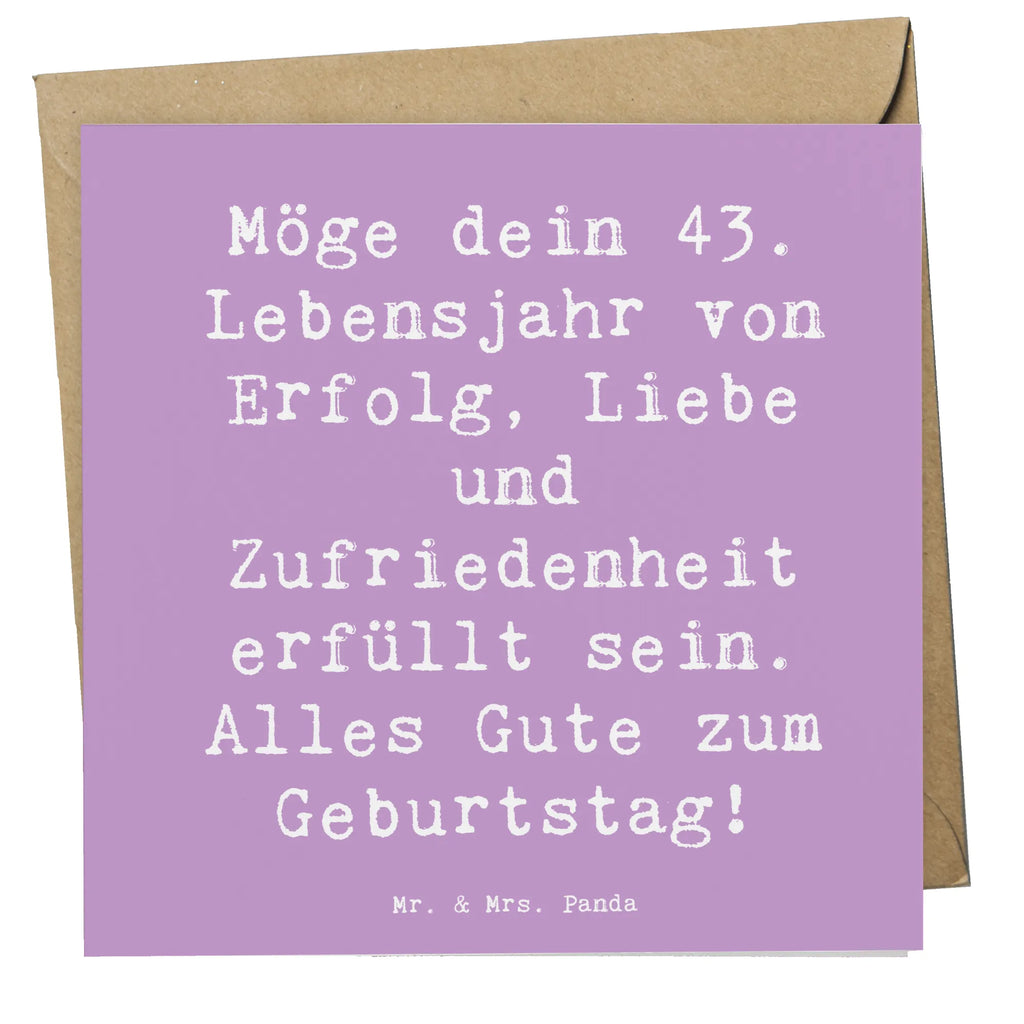 Deluxe Card Saying Möge dein 43. Lebensjahr von Erfolg, Liebe und Zufriedenheit erfüllt sein. Alles Gute zum Geburtstag! Grußkarte, Hochwertige Klappkarte, Einladungskarte, Karte, Klappkarte, Hochwertige Grußkarte, Hochzeitskarte, Geburtstagskarte, Glückwunschkarte, Geburtstag, Geburtstagsgeschenk, Geschenk