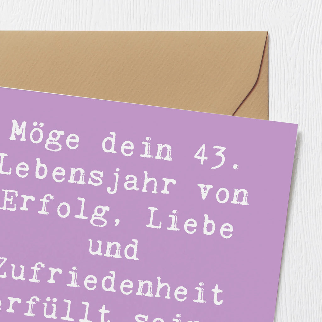 Deluxe Card Saying Möge dein 43. Lebensjahr von Erfolg, Liebe und Zufriedenheit erfüllt sein. Alles Gute zum Geburtstag! Grußkarte, Hochwertige Klappkarte, Einladungskarte, Karte, Klappkarte, Hochwertige Grußkarte, Hochzeitskarte, Geburtstagskarte, Glückwunschkarte, Geburtstag, Geburtstagsgeschenk, Geschenk