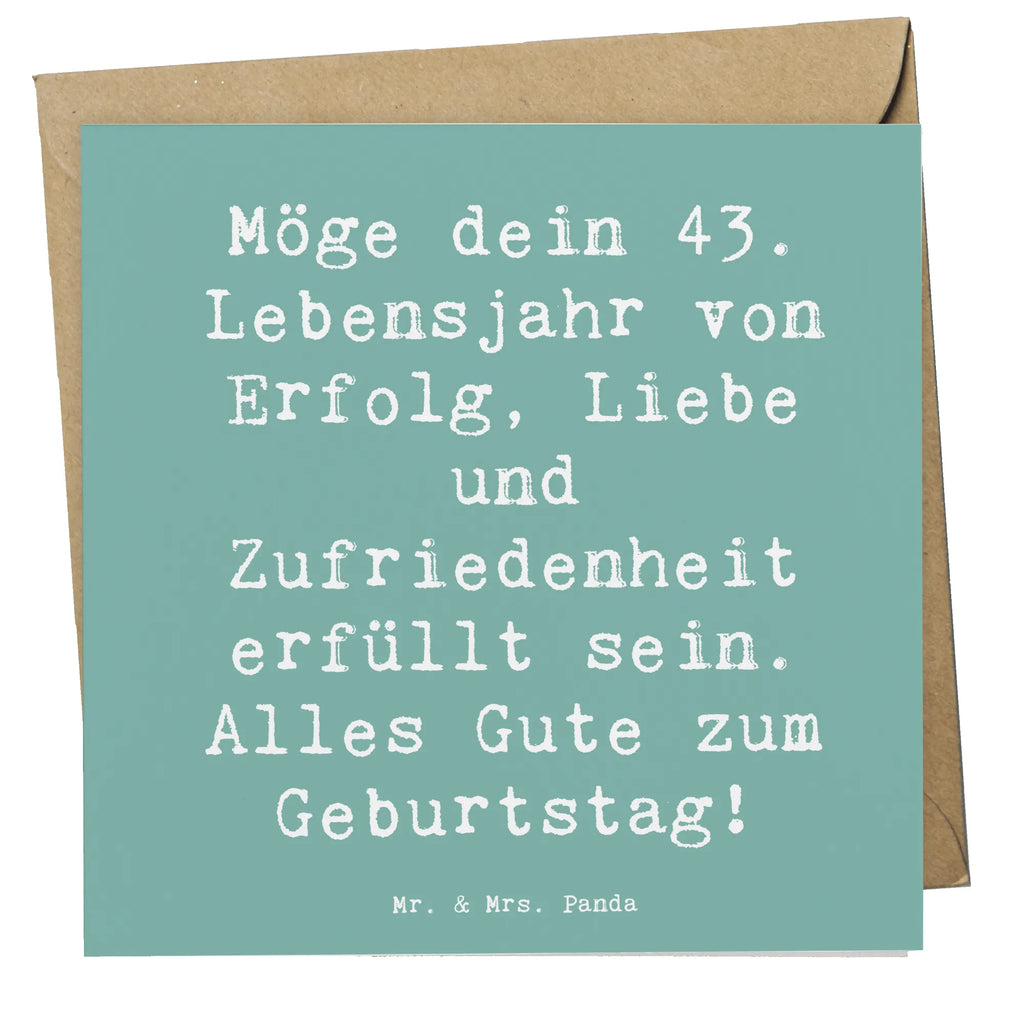 Deluxe Card Saying Möge dein 43. Lebensjahr von Erfolg, Liebe und Zufriedenheit erfüllt sein. Alles Gute zum Geburtstag! Grußkarte, Hochwertige Klappkarte, Einladungskarte, Karte, Klappkarte, Hochwertige Grußkarte, Hochzeitskarte, Geburtstagskarte, Glückwunschkarte, Geburtstag, Geburtstagsgeschenk, Geschenk