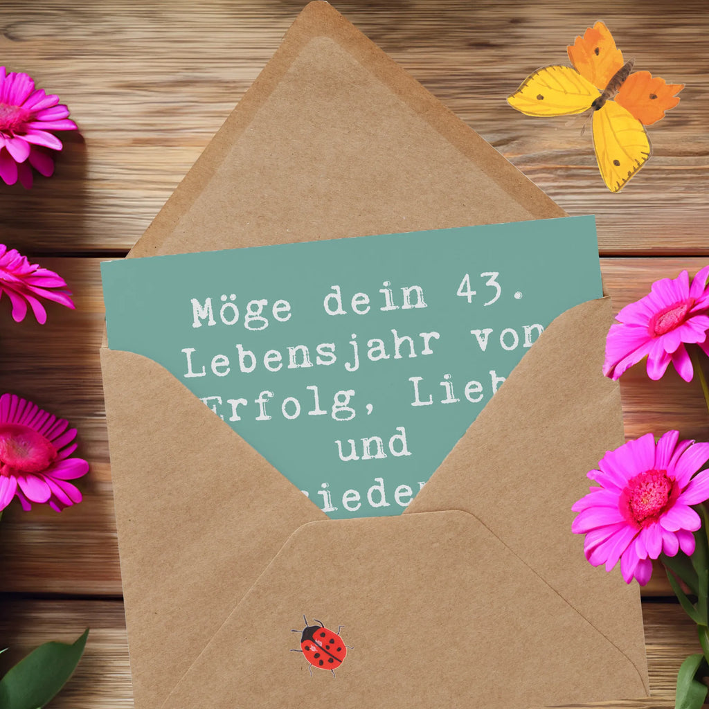 Deluxe Card Saying Möge dein 43. Lebensjahr von Erfolg, Liebe und Zufriedenheit erfüllt sein. Alles Gute zum Geburtstag! Grußkarte, Hochwertige Klappkarte, Einladungskarte, Karte, Klappkarte, Hochwertige Grußkarte, Hochzeitskarte, Geburtstagskarte, Glückwunschkarte, Geburtstag, Geburtstagsgeschenk, Geschenk