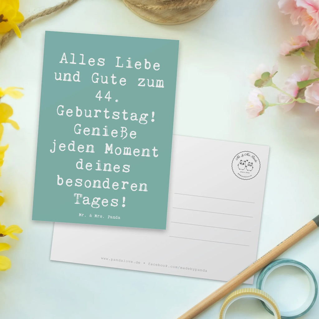 Postcard Saying Alles Liebe und Gute zum 44. Geburtstag! Genieße jeden Moment deines besonderen Tages! Grußkarte, Karte, Geschenkkarte, Postkarte, Einladung, Einladungskarten Geburtstag, Einladung Geburtstag, Dankeskarte, Ansichtskarte, Geburtstagskarte, Ansichtskarten, Einladungskarte, Geburtstag, Geburtstagsgeschenk, Geschenk