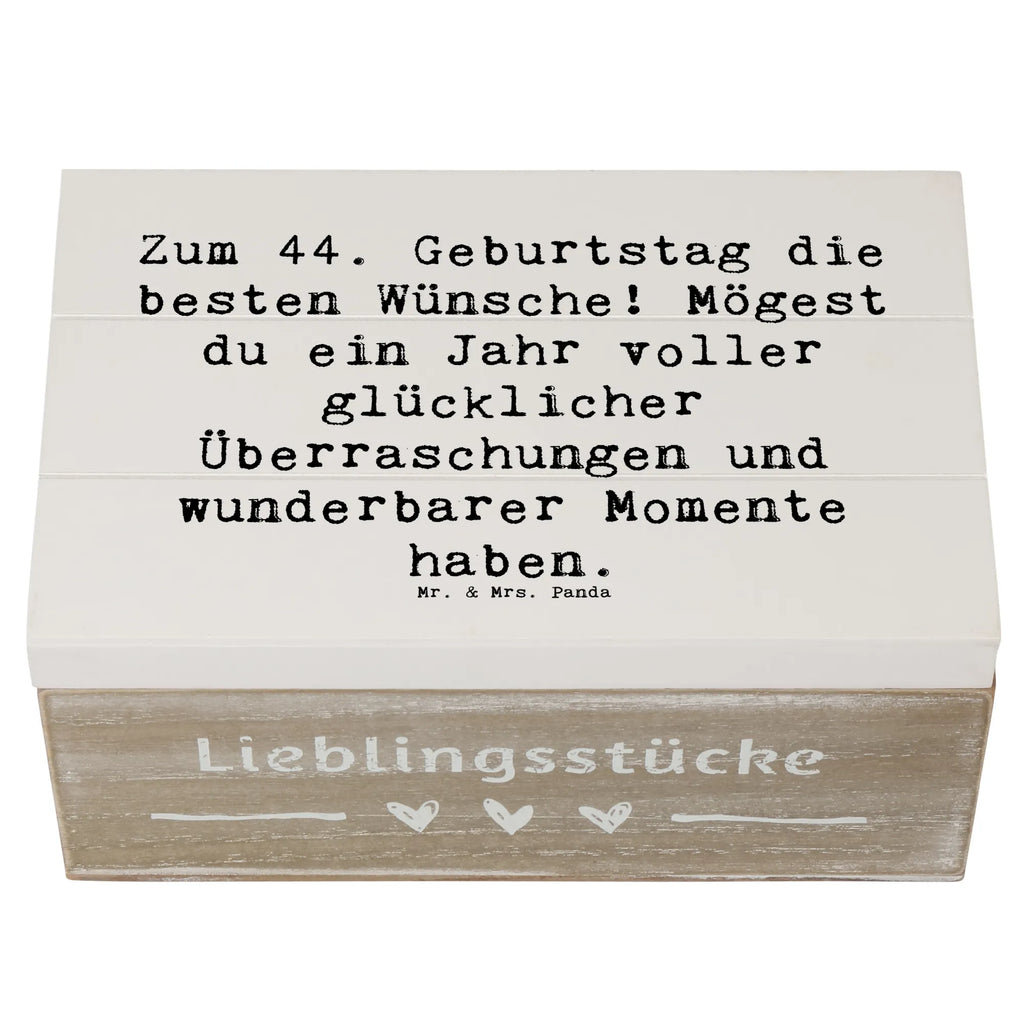 Holzkiste Spruch 44. Geburtstag Glückwünsche Schatulle, Geschenkbox, Dekokiste, Holzkiste, Truhe, XXL, Erinnerungskiste, Geschenkdose, Schatzkiste, Kiste, Erinnerungsbox, Aufbewahrungsbox, Geburtstag, Geburtstagsgeschenk, Geschenk