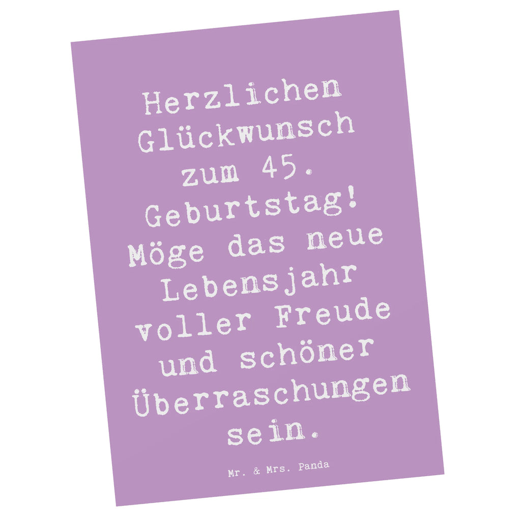 Postkarte Spruch 45. Geburtstag Freude Ansichtskarte, kunstkarte, bildkarte, Fotokarte, Ansichtskarten, Grußkarte, Motivkarte, Postkarte, spruchkarte, Postkarten, Designkarte, einzelkarte, Kunstkarten, Geburtstag, Geburtstagsgeschenk, Geschenk