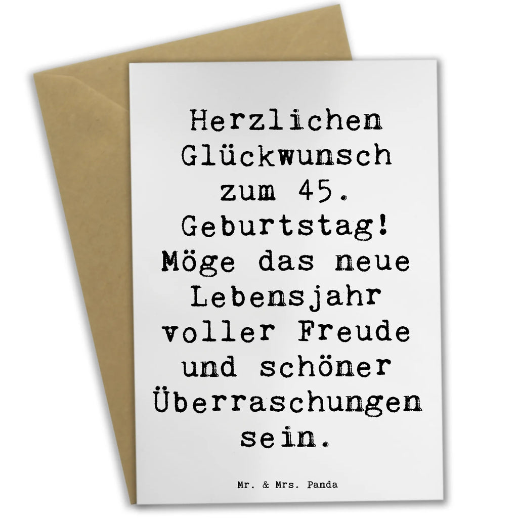 Grußkarte Spruch 45. Geburtstag Freude Klappkarte, Geburtstagskarte, Hochzeitskarte, Glückwunschkarte, Einladungskarte, Ansichtskarten, Grußkarte, Karte, Geburtstag, Geburtstagsgeschenk, Geschenk