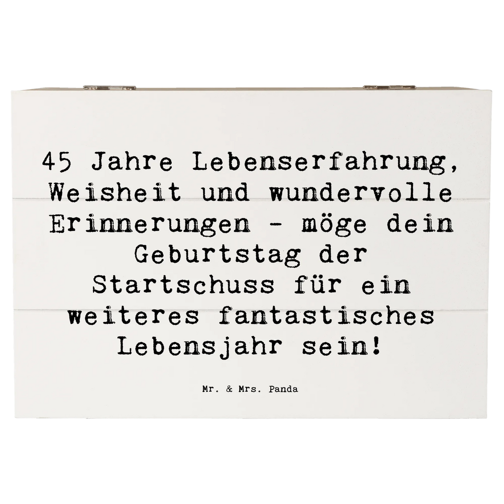 Holzkiste Spruch 45. Geburtstag Erinnerungsbox, Truhe, Dekokiste, Aufbewahrungsbox, Schatzkiste, Erinnerungskiste, Geschenkbox, XXL, Holzkiste, Kiste, Schatulle, Geschenkdose, Geburtstag, Geburtstagsgeschenk, Geschenk