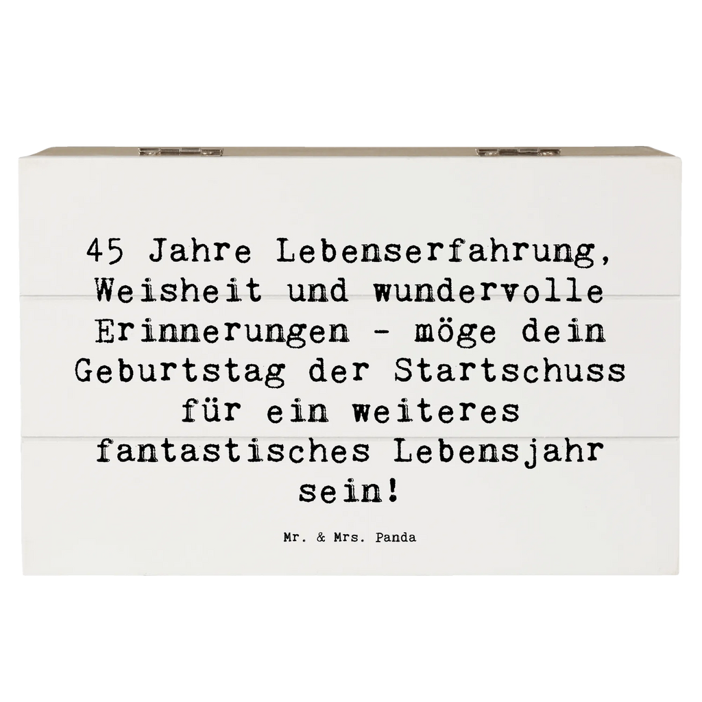 Holzkiste Spruch 45. Geburtstag Erinnerungsbox, Truhe, Dekokiste, Aufbewahrungsbox, Schatzkiste, Erinnerungskiste, Geschenkbox, XXL, Holzkiste, Kiste, Schatulle, Geschenkdose, Geburtstag, Geburtstagsgeschenk, Geschenk