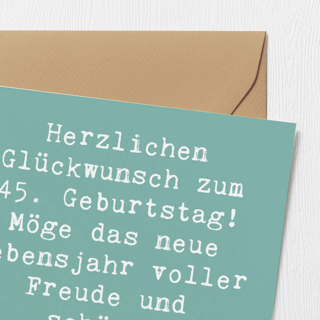 Deluxe Karte Spruch 45. Geburtstag Freude Hochzeitskarte, Einladungskarte, Karte, Grußkarte, Glückwunschkarte, Hochwertige Grußkarte, Geburtstagskarte, Hochwertige Klappkarte, Klappkarte, Geburtstag, Geburtstagsgeschenk, Geschenk