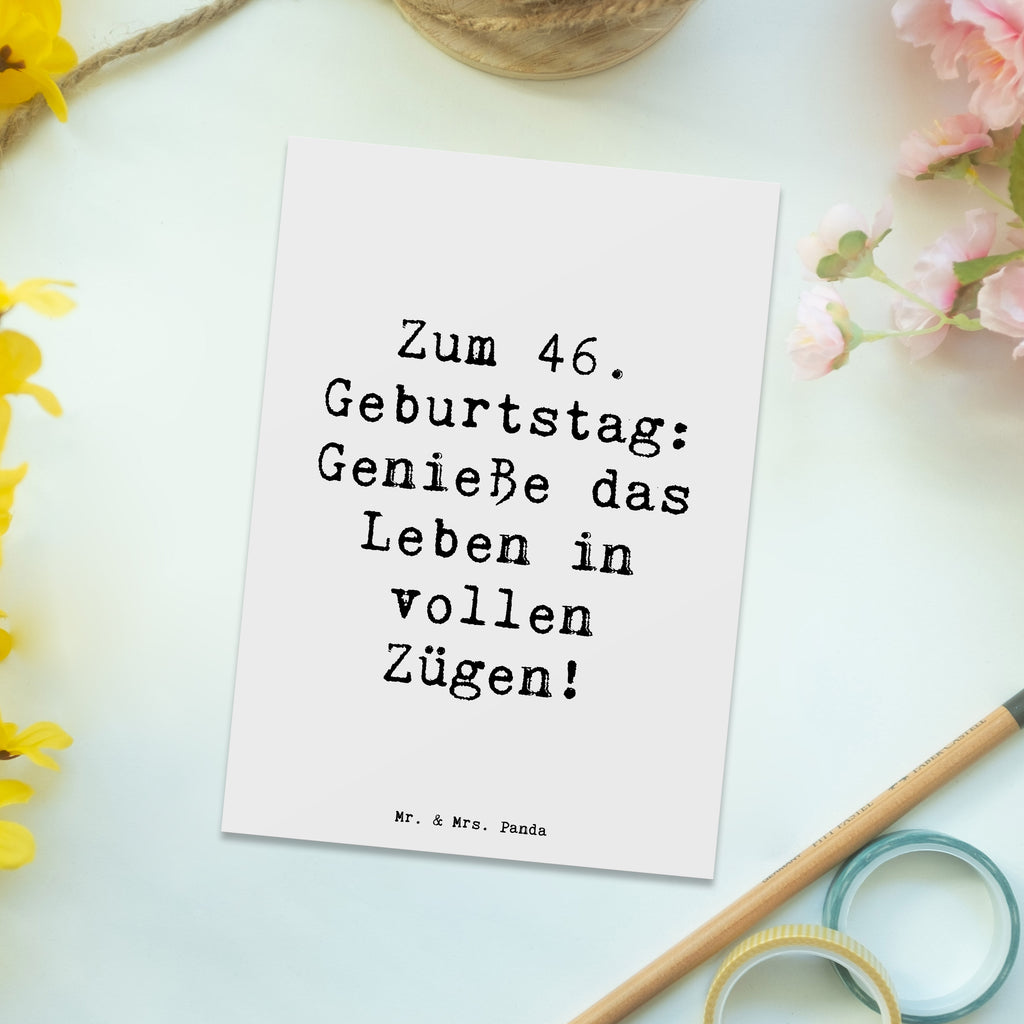 Postcard Saying Zum 46. Geburtstag: Genieße das Leben in vollen Zügen! Postkarte, Ansichtskarten, Geschenkkarte, Karte, Grußkarte, Einladung, Einladungskarten Geburtstag, Einladungskarte, Ansichtskarte, Dankeskarte, Einladung Geburtstag, Geburtstagskarte, Geburtstag, Geburtstagsgeschenk, Geschenk