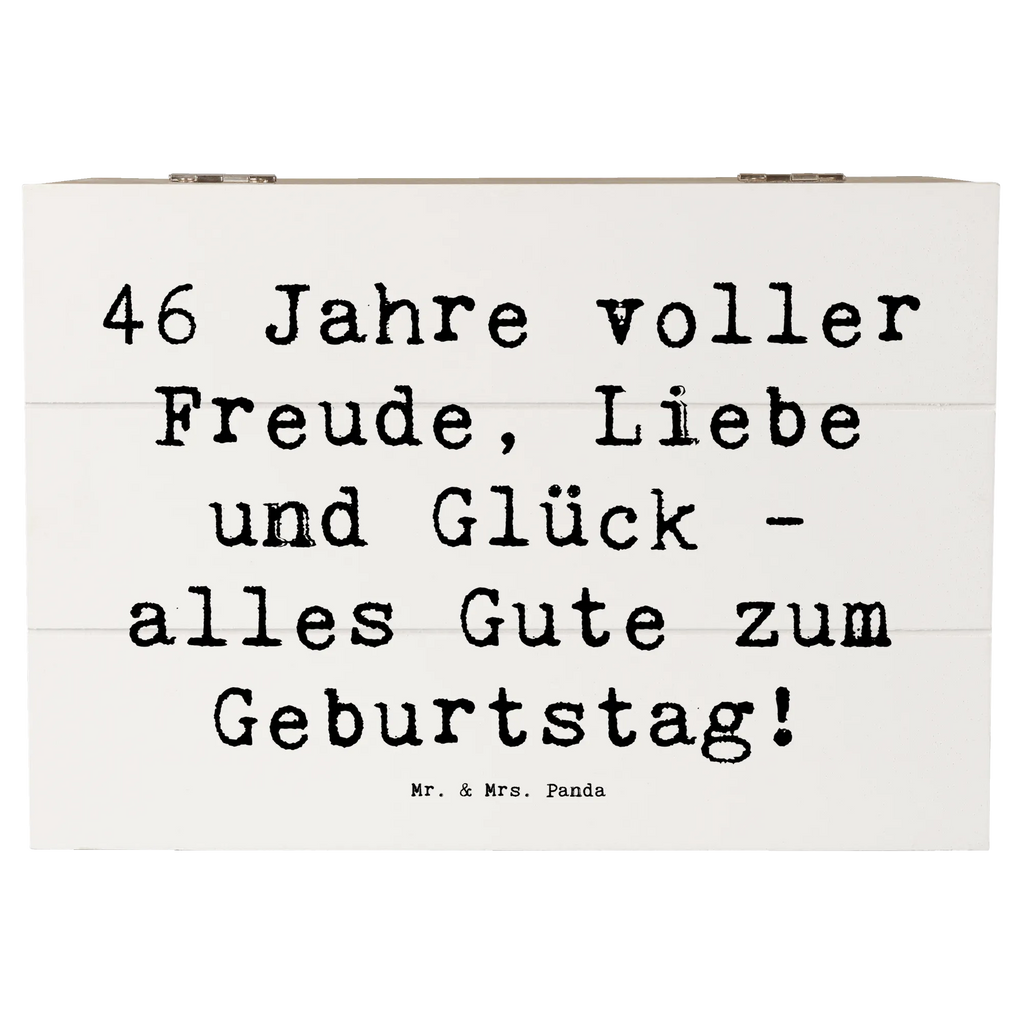 Holzkiste Spruch 46. Geburtstag Erinnerungsbox, Holzkiste, Truhe, Dekokiste, Erinnerungskiste, Geschenkbox, XXL, Kiste, Geschenkdose, Schatulle, Aufbewahrungsbox, Schatzkiste, Geburtstag, Geburtstagsgeschenk, Geschenk