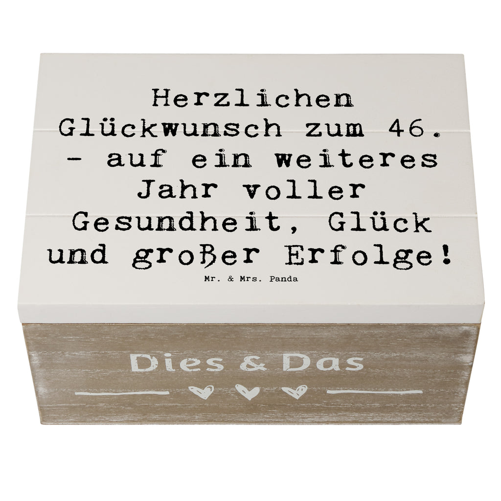 Holzkiste Spruch 46. Geburtstag Glückwünsche Erinnerungskiste, Schatzkiste, Holzkiste, Truhe, Erinnerungsbox, Aufbewahrungsbox, Geschenkdose, XXL, Schatulle, Geschenkbox, Kiste, Dekokiste, Geburtstag, Geburtstagsgeschenk, Geschenk