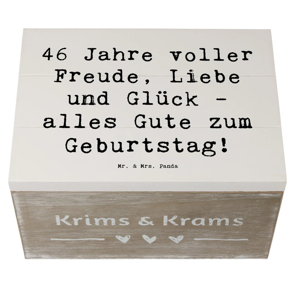 Holzkiste Spruch 46. Geburtstag Erinnerungsbox, Holzkiste, Truhe, Dekokiste, Erinnerungskiste, Geschenkbox, XXL, Kiste, Geschenkdose, Schatulle, Aufbewahrungsbox, Schatzkiste, Geburtstag, Geburtstagsgeschenk, Geschenk