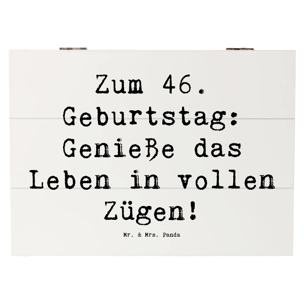 Wooden chest Saying Zum 46. Geburtstag: Genieße das Leben in vollen Zügen! Truhe, Kiste, Erinnerungsbox, Aufbewahrungsbox, Erinnerungskiste, Holzkiste, Schatzkiste, Schatulle, Geschenkbox, XXL, Geschenkdose, Dekokiste, Geburtstag, Geburtstagsgeschenk, Geschenk