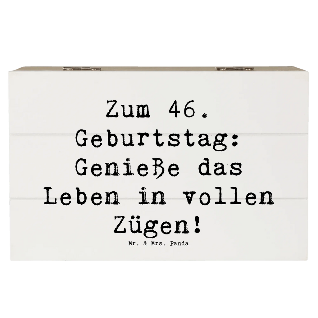Wooden chest Saying Zum 46. Geburtstag: Genieße das Leben in vollen Zügen! Truhe, Kiste, Erinnerungsbox, Aufbewahrungsbox, Erinnerungskiste, Holzkiste, Schatzkiste, Schatulle, Geschenkbox, XXL, Geschenkdose, Dekokiste, Geburtstag, Geburtstagsgeschenk, Geschenk