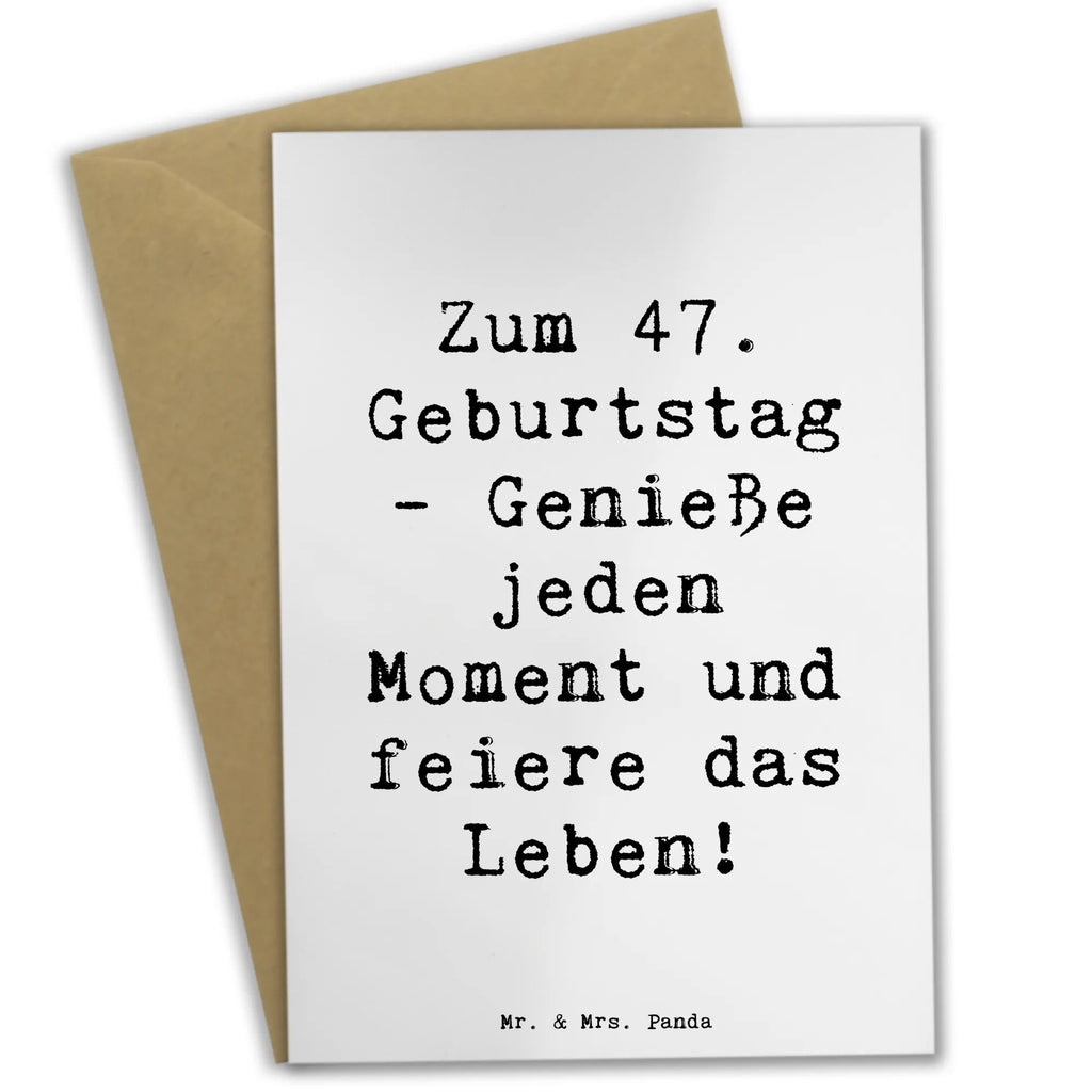 Grußkarte Spruch 47. Geburtstag Ansichtskarten, Geburtstagskarte, Glückwunschkarte, Hochzeitskarte, Grußkarte, Einladungskarte, Klappkarte, Karte, Geburtstag, Geburtstagsgeschenk, Geschenk