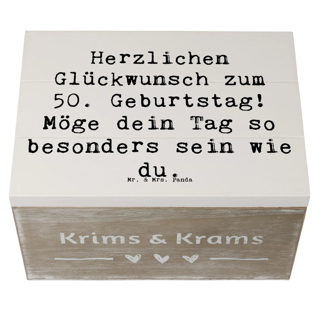 Wooden chest Saying Herzlichen Glückwunsch zum 50. Geburtstag! Möge dein Tag so besonders sein wie du. Aufbewahrungsbox, Erinnerungskiste, Truhe, Schatulle, Dekokiste, Erinnerungsbox, Schatzkiste, Geschenkdose, XXL, Geschenkbox, Kiste, Holzkiste, Geburtstag, Geburtstagsgeschenk, Geschenk