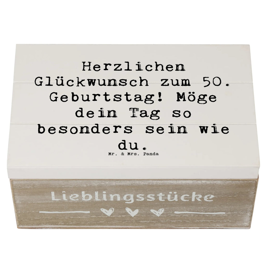 Wooden chest Saying Herzlichen Glückwunsch zum 50. Geburtstag! Möge dein Tag so besonders sein wie du. Aufbewahrungsbox, Erinnerungskiste, Truhe, Schatulle, Dekokiste, Erinnerungsbox, Schatzkiste, Geschenkdose, XXL, Geschenkbox, Kiste, Holzkiste, Geburtstag, Geburtstagsgeschenk, Geschenk