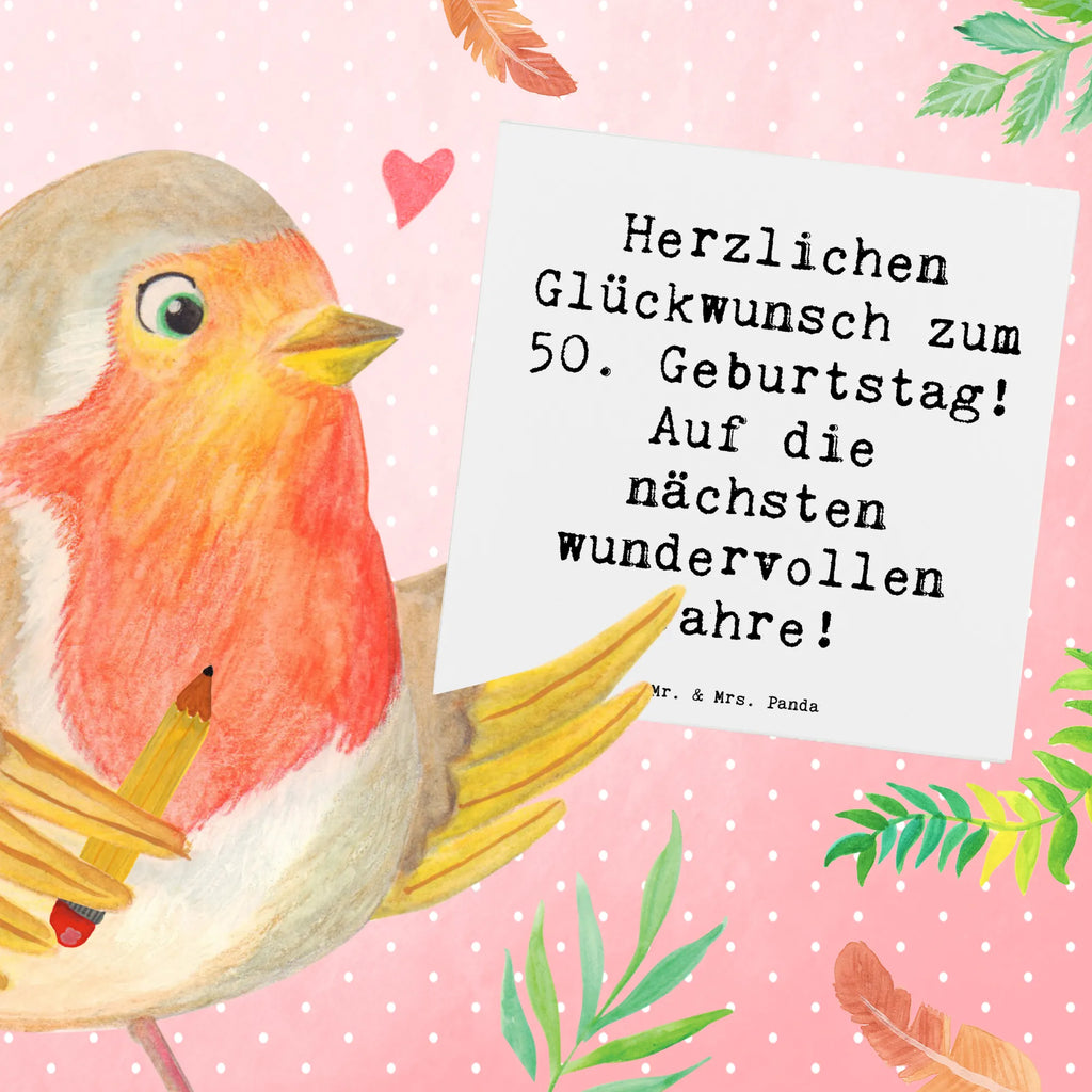 Deluxe Karte Spruch 50. Geburtstag Glückwunsch Einladungskarte, Grußkarte, Hochwertige Grußkarte, Geburtstagskarte, Hochzeitskarte, Karte, Glückwunschkarte, Hochwertige Klappkarte, Klappkarte, Geburtstag, Geburtstagsgeschenk, Geschenk