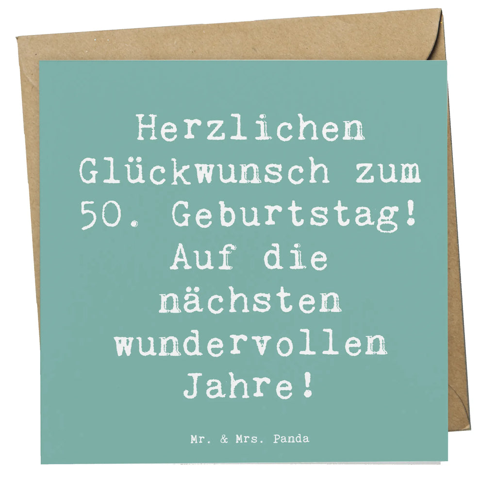 Deluxe Karte Spruch 50. Geburtstag Glückwunsch Einladungskarte, Grußkarte, Hochwertige Grußkarte, Geburtstagskarte, Hochzeitskarte, Karte, Glückwunschkarte, Hochwertige Klappkarte, Klappkarte, Geburtstag, Geburtstagsgeschenk, Geschenk