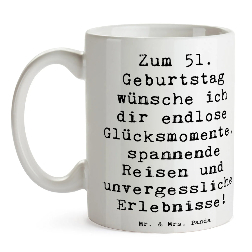 Tasse Spruch 51. Geburtstag Glücksmomente Keramiktasse, Kaffeetasse, Tasse mit Motiven, Bürotasse, Tasse mit Zitaten, Geschenktasse, Teetasse, Porzellantasse, Tasse, Geburtstag, Geburtstagsgeschenk, Geschenk
