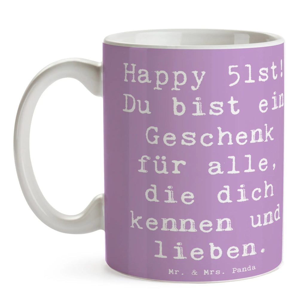 Tasse Spruch 51. Geburtstag Geschenk Geschenktasse, Tasse, Tasse mit Zitaten, Keramiktasse, Teetasse, Tasse mit Motiven, Kaffeetasse, Bürotasse, Porzellantasse, Geburtstag, Geburtstagsgeschenk, Geschenk