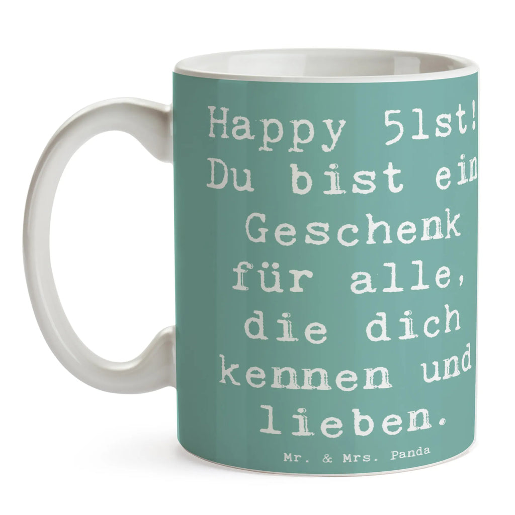 Tasse Spruch 51. Geburtstag Geschenk Geschenktasse, Tasse, Tasse mit Zitaten, Keramiktasse, Teetasse, Tasse mit Motiven, Kaffeetasse, Bürotasse, Porzellantasse, Geburtstag, Geburtstagsgeschenk, Geschenk