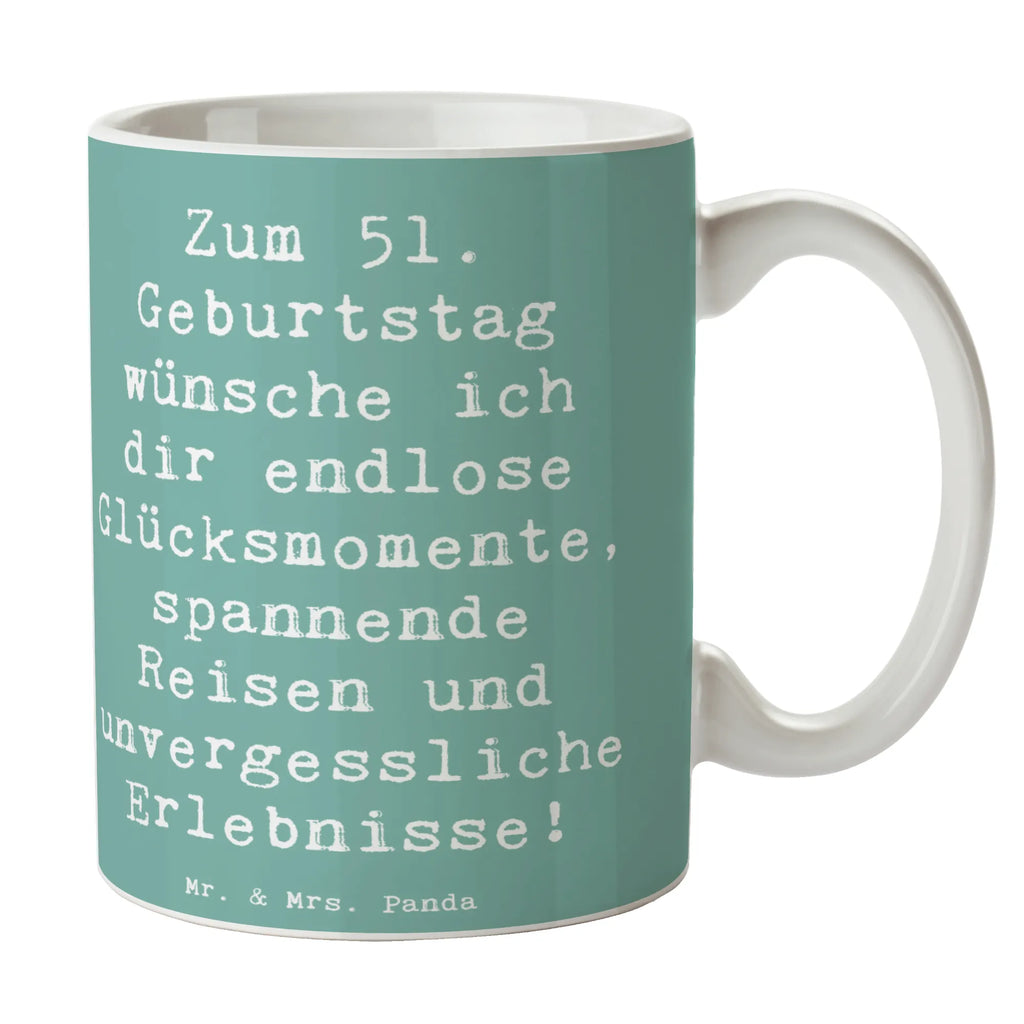 Tasse Spruch 51. Geburtstag Glücksmomente Keramiktasse, Kaffeetasse, Tasse mit Motiven, Bürotasse, Tasse mit Zitaten, Geschenktasse, Teetasse, Porzellantasse, Tasse, Geburtstag, Geburtstagsgeschenk, Geschenk