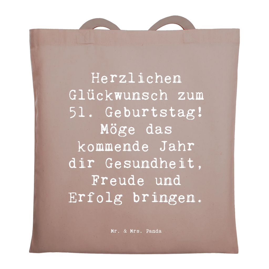 Tragetasche Spruch 51. Geburtstag Freude Beuteltasche, Beutel, Einkaufstasche, Jutebeutel, Stoffbeutel, Tasche, Shopper, Umhängetasche, Strandtasche, Schultertasche, Stofftasche, Tragetasche, Badetasche, Jutetasche, Einkaufstüte, Laptoptasche, Geburtstag, Geburtstagsgeschenk, Geschenk