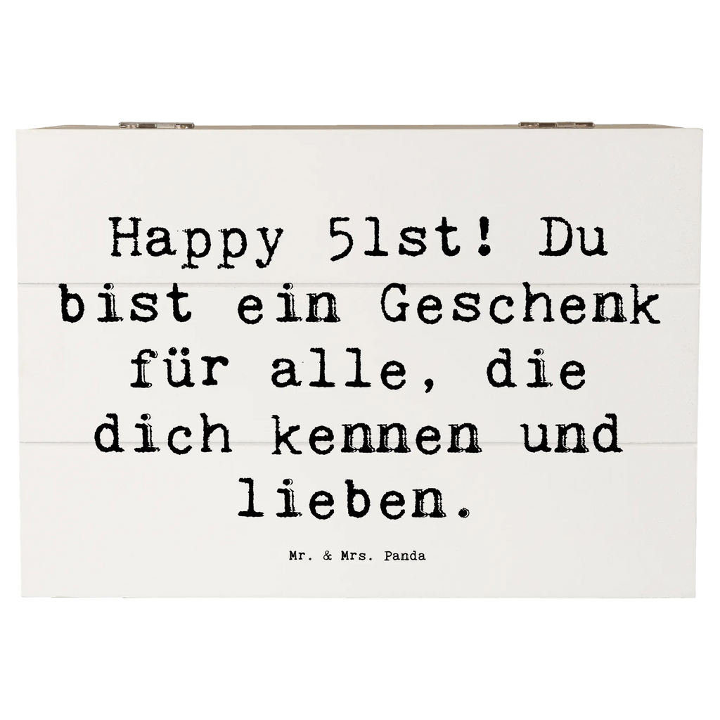 Wooden chest Saying Happy 51st! Du bist ein Geschenk für alle, die dich kennen und lieben. Schatulle, Dekokiste, Holzkiste, Erinnerungsbox, Aufbewahrungsbox, Geschenkdose, Erinnerungskiste, XXL, Truhe, Kiste, Geschenkbox, Schatzkiste, Geburtstag, Geburtstagsgeschenk, Geschenk