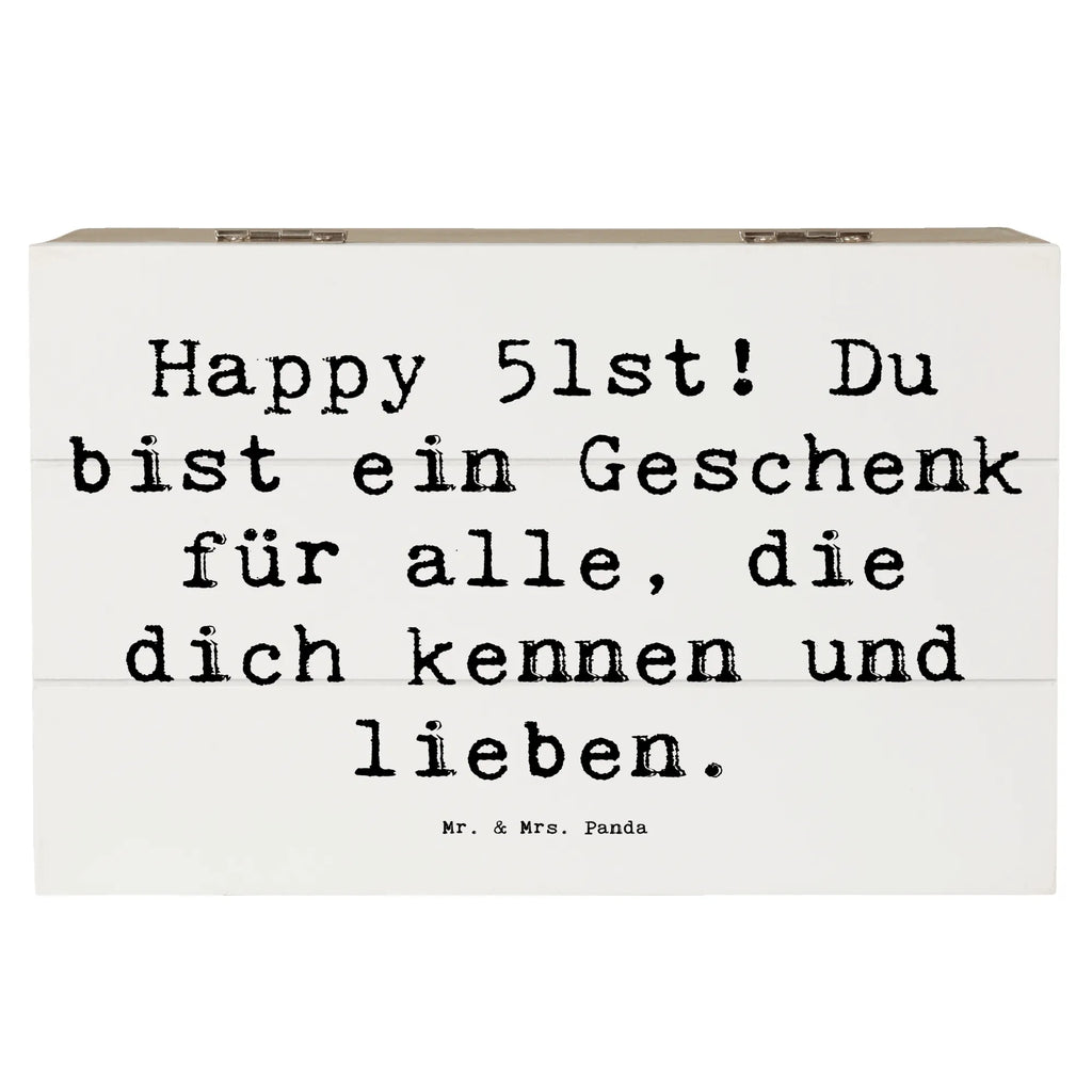 Wooden chest Saying Happy 51st! Du bist ein Geschenk für alle, die dich kennen und lieben. Schatulle, Dekokiste, Holzkiste, Erinnerungsbox, Aufbewahrungsbox, Geschenkdose, Erinnerungskiste, XXL, Truhe, Kiste, Geschenkbox, Schatzkiste, Geburtstag, Geburtstagsgeschenk, Geschenk