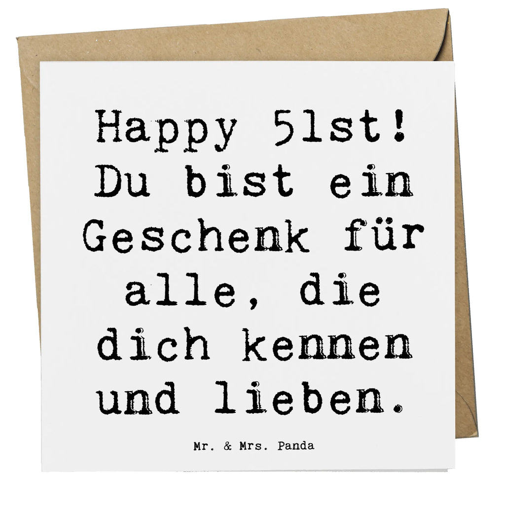 Deluxe Card Saying Happy 51st! Du bist ein Geschenk für alle, die dich kennen und lieben. Karte, Geburtstagskarte, Klappkarte, Hochwertige Grußkarte, Einladungskarte, Hochzeitskarte, Hochwertige Klappkarte, Grußkarte, Glückwunschkarte, Geburtstag, Geburtstagsgeschenk, Geschenk