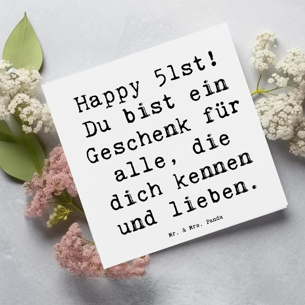 Deluxe Card Saying Happy 51st! Du bist ein Geschenk für alle, die dich kennen und lieben. Karte, Geburtstagskarte, Klappkarte, Hochwertige Grußkarte, Einladungskarte, Hochzeitskarte, Hochwertige Klappkarte, Grußkarte, Glückwunschkarte, Geburtstag, Geburtstagsgeschenk, Geschenk