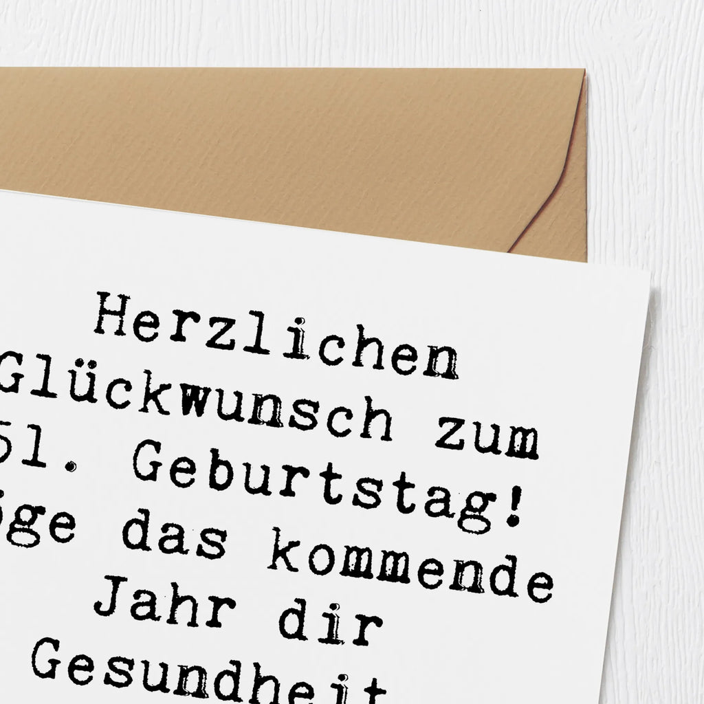 Deluxe Karte Spruch 51. Geburtstag Freude Hochwertige Grußkarte, Einladungskarte, Geburtstagskarte, Karte, Grußkarte, Hochzeitskarte, Klappkarte, Glückwunschkarte, Hochwertige Klappkarte, Geburtstag, Geburtstagsgeschenk, Geschenk