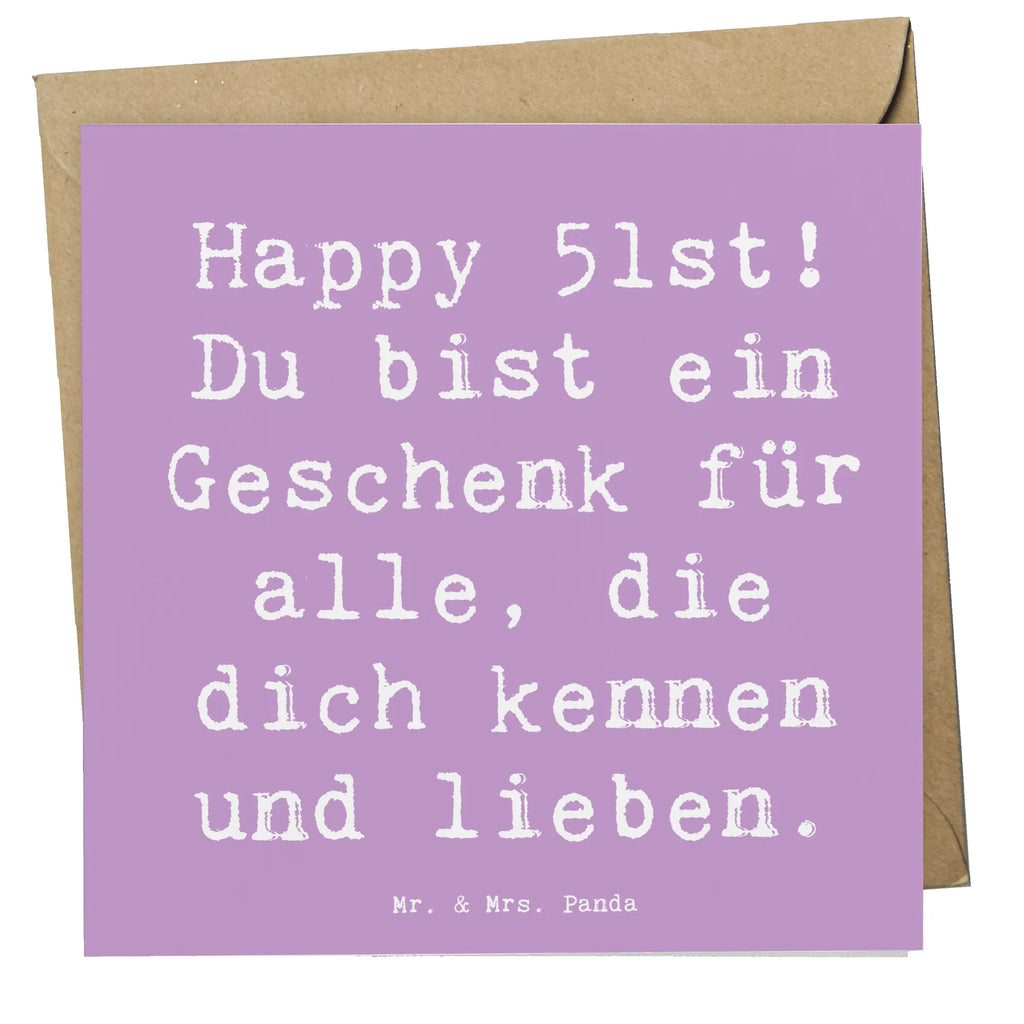 Deluxe Card Saying Happy 51st! Du bist ein Geschenk für alle, die dich kennen und lieben. Karte, Geburtstagskarte, Klappkarte, Hochwertige Grußkarte, Einladungskarte, Hochzeitskarte, Hochwertige Klappkarte, Grußkarte, Glückwunschkarte, Geburtstag, Geburtstagsgeschenk, Geschenk