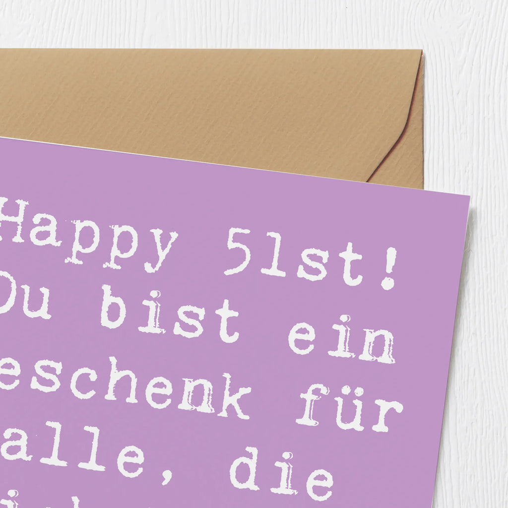 Deluxe Card Saying Happy 51st! Du bist ein Geschenk für alle, die dich kennen und lieben. Karte, Geburtstagskarte, Klappkarte, Hochwertige Grußkarte, Einladungskarte, Hochzeitskarte, Hochwertige Klappkarte, Grußkarte, Glückwunschkarte, Geburtstag, Geburtstagsgeschenk, Geschenk