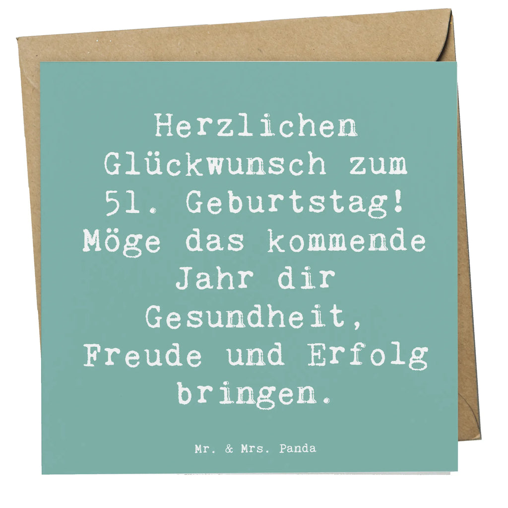 Deluxe Karte Spruch 51. Geburtstag Freude Hochwertige Grußkarte, Einladungskarte, Geburtstagskarte, Karte, Grußkarte, Hochzeitskarte, Klappkarte, Glückwunschkarte, Hochwertige Klappkarte, Geburtstag, Geburtstagsgeschenk, Geschenk