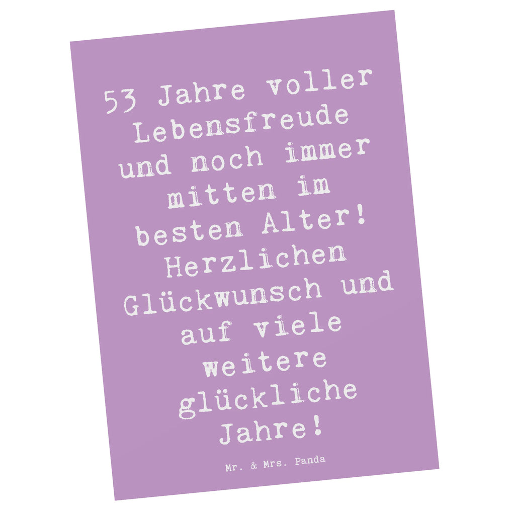 Postcard Saying 53 Jahre voller Lebensfreude und noch immer mitten im besten Alter! Herzlichen Glückwunsch und auf viele weitere glückliche Jahre! Postkarte, Einladung Geburtstag, Einladungskarten Geburtstag, Ansichtskarte, Einladung, Dankeskarte, Geburtstagskarte, Karte, Geschenkkarte, Grußkarte, Ansichtskarten, Einladungskarte, Geburtstag, Geburtstagsgeschenk, Geschenk